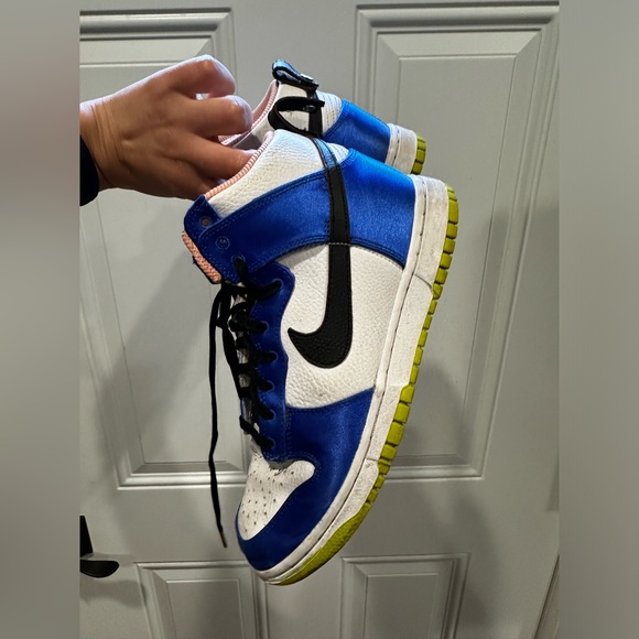 Nike Dunk High Blue Satin Atomic Green - Picture 3 of 5